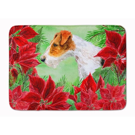 Carolines Treasures Fox Terrier Poinsettas Machine Washable Memory Foam Mat CK1298RUG